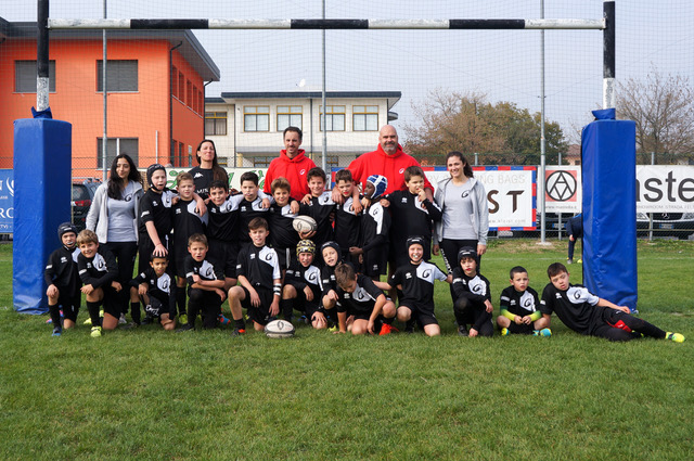 La squadra Under 10 di Rugby Mirano per la stagione sportiva 2017/2018. Foto Claudio Castelli.