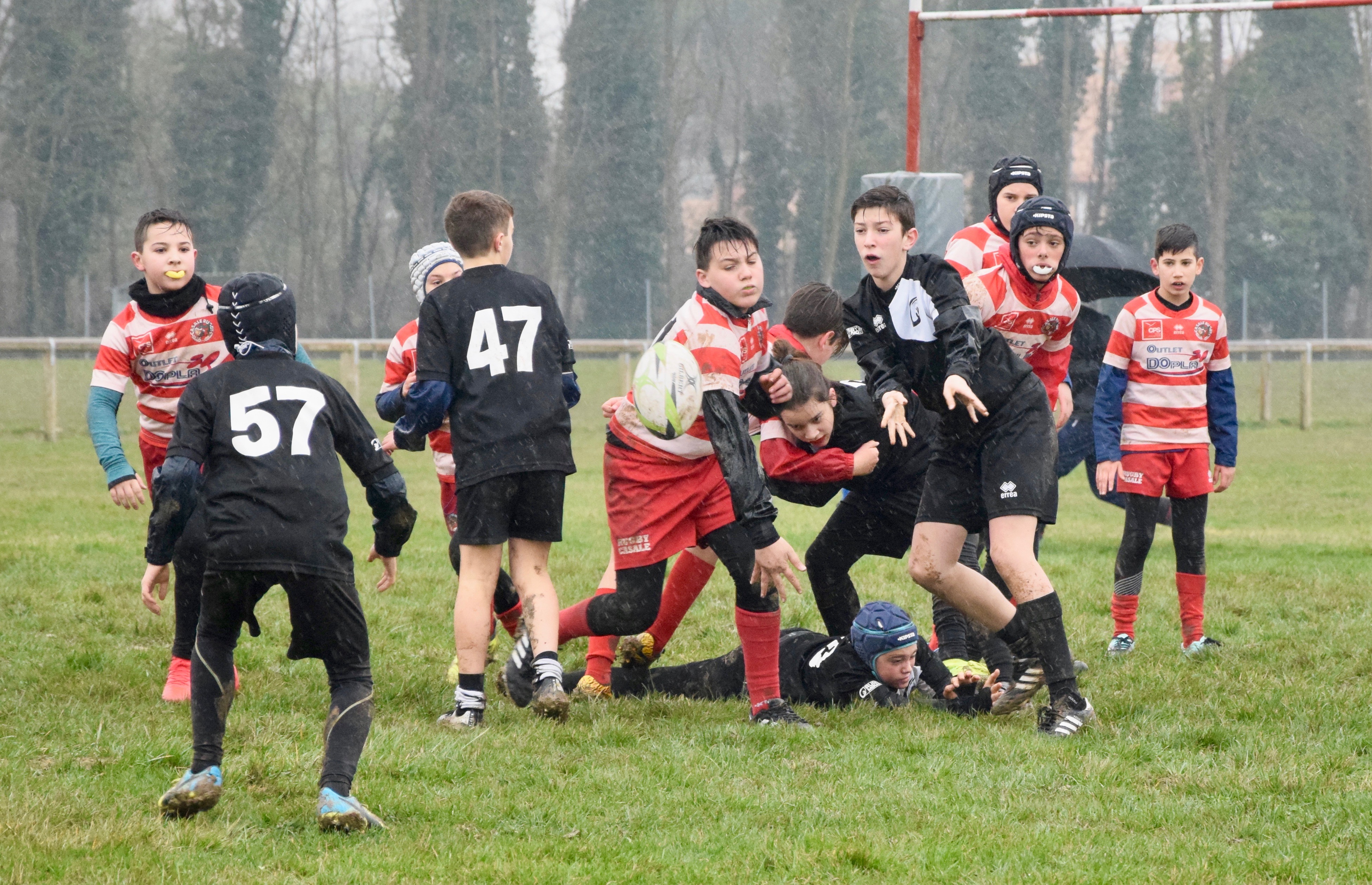 Un'azione di gioco dell'Under 12 durante il raggruppamento di Casale sul Sile del 11 marzo. Foto Doria.