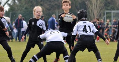 Un'azione della Under 8 di Mirano nel raggruppamento dello scorso 25 marzo. Foto Reika Rorato.