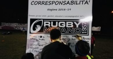 il momento della sottoscrizione del Patto Educativo di Corresponsabilità da parte dei giovani atleti di Rugby Mirano 1957 ASD